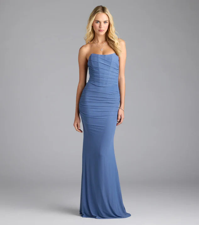 Corset Mermaid  Wrap The Buttocks Mesh Formal Dress Evening Dress