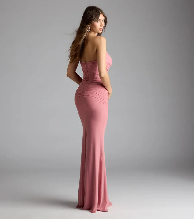 Corset Mermaid  Wrap The Buttocks Mesh Formal Dress Evening Dress