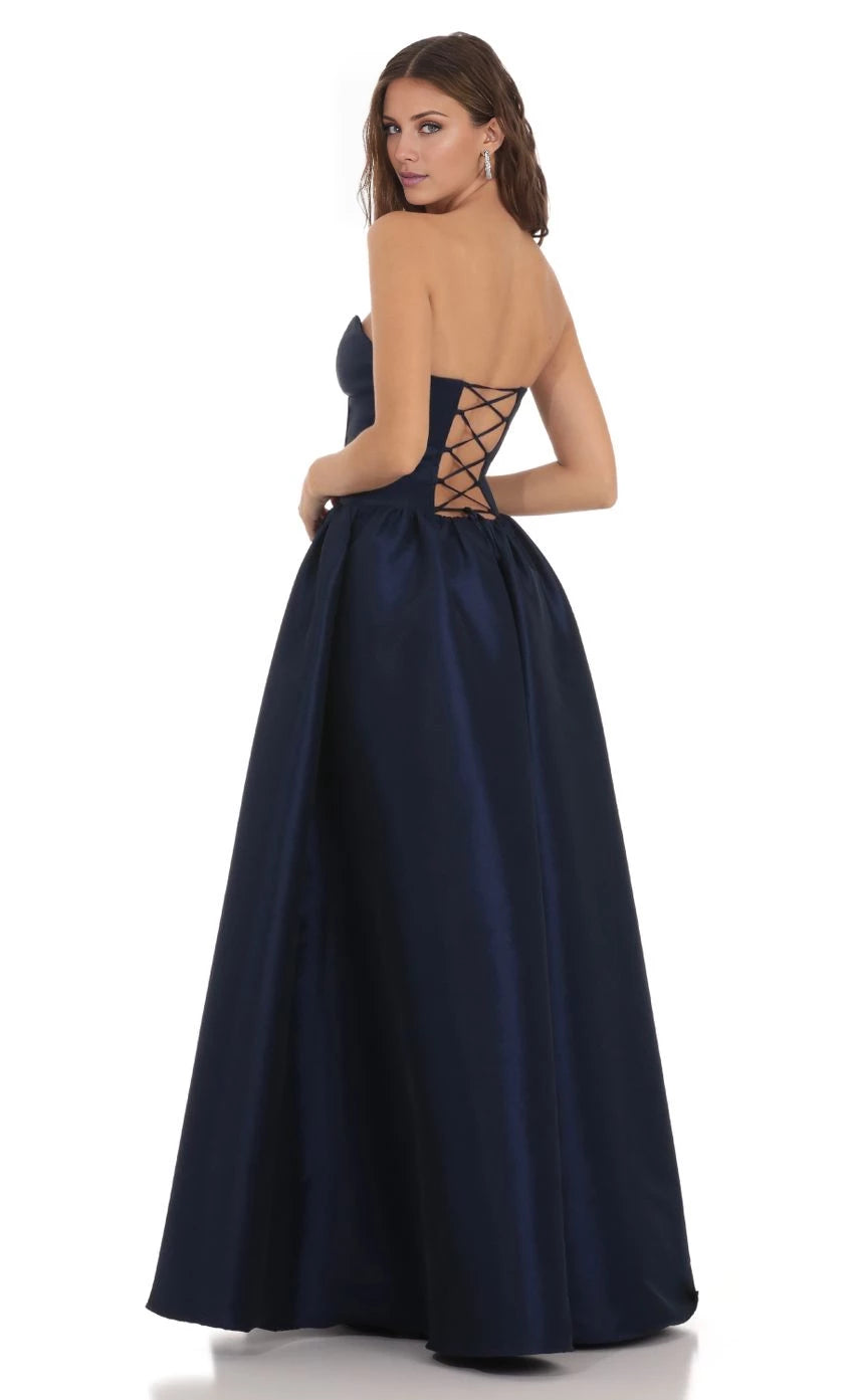 Corset Strapless Gown Dress Prom Dresses