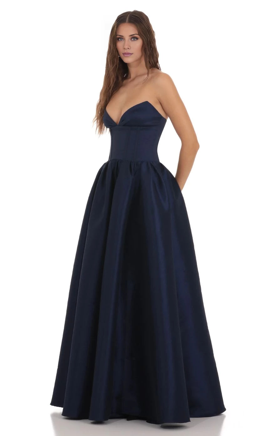 Corset Strapless Gown Dress Prom Dresses