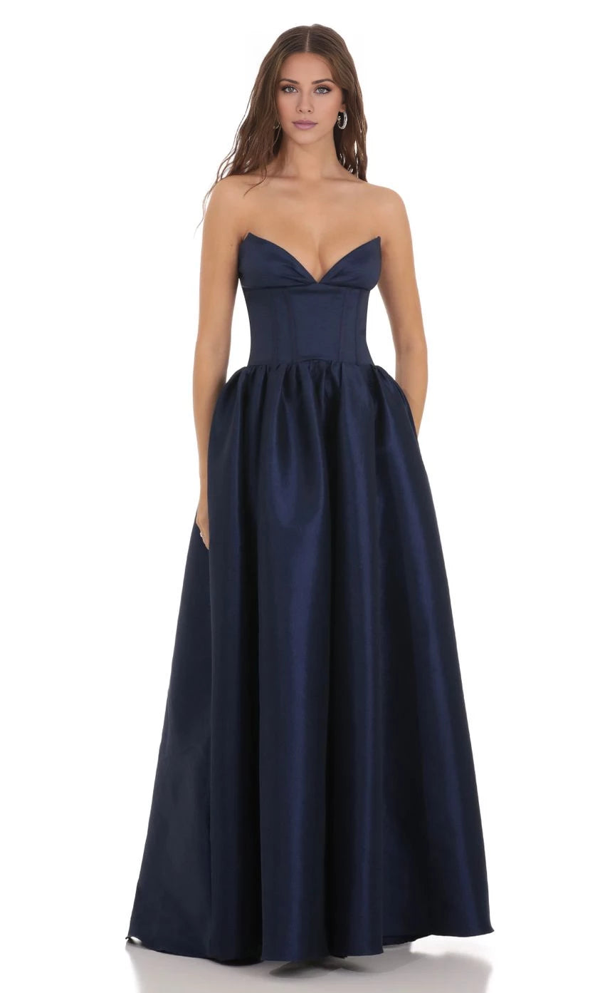 Corset Strapless Gown Dress Prom Dresses