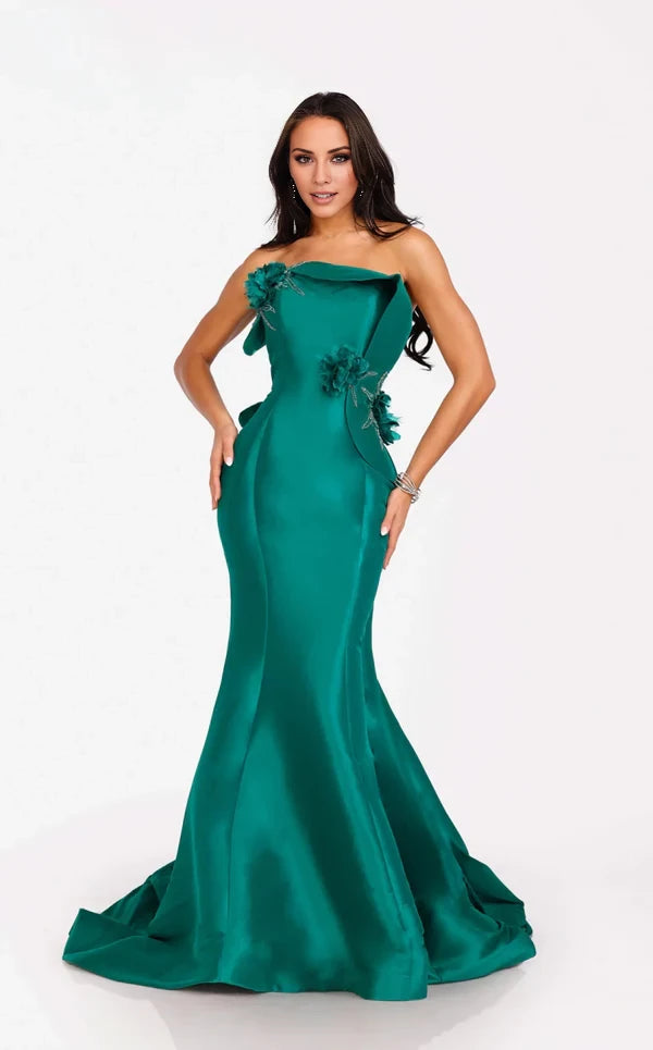 Cute Floor-length Strapless Straight Neckline Mermaid Dress Evening Dresses