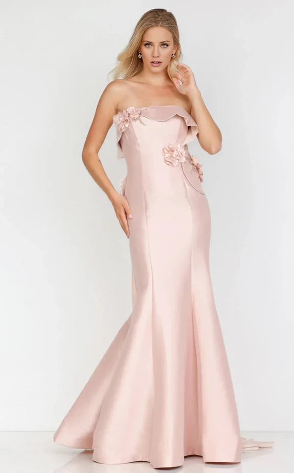 Cute Floor-length Strapless Straight Neckline Mermaid Dress Evening Dresses