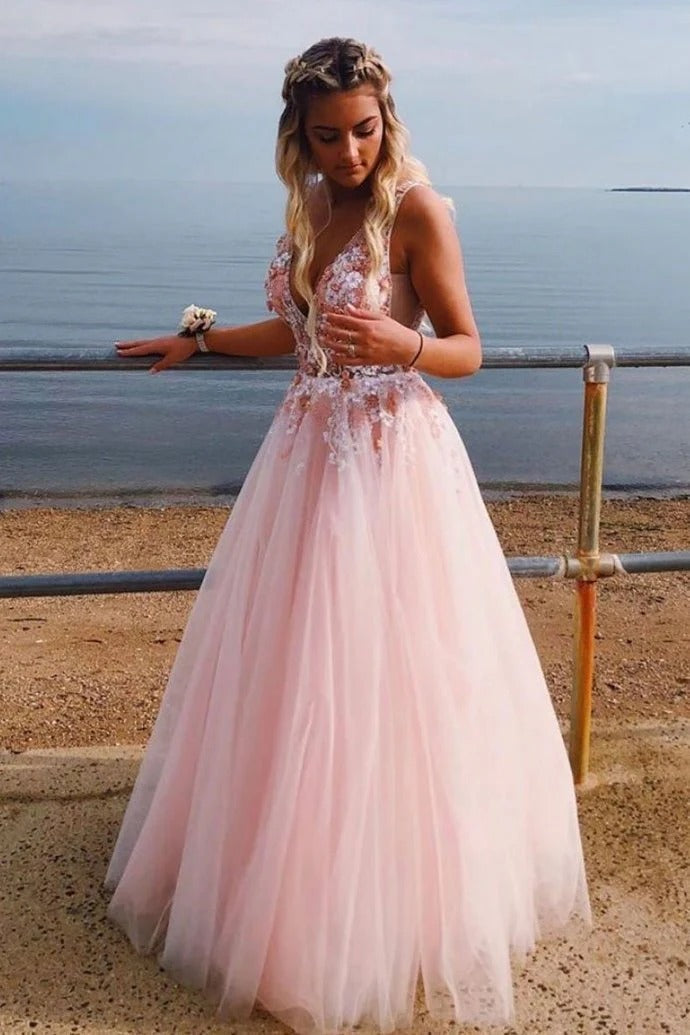 Deep V-Neck Backless Evening Dress with Sleeveless Design & Maxi Length