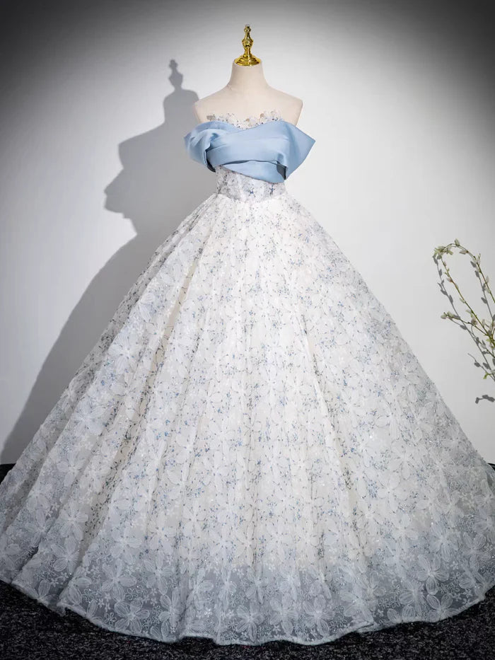 Dreamy Ball Gown Off - Shoulder Sleeveless Lace - Up Back Long Length Quinceanera Dresses