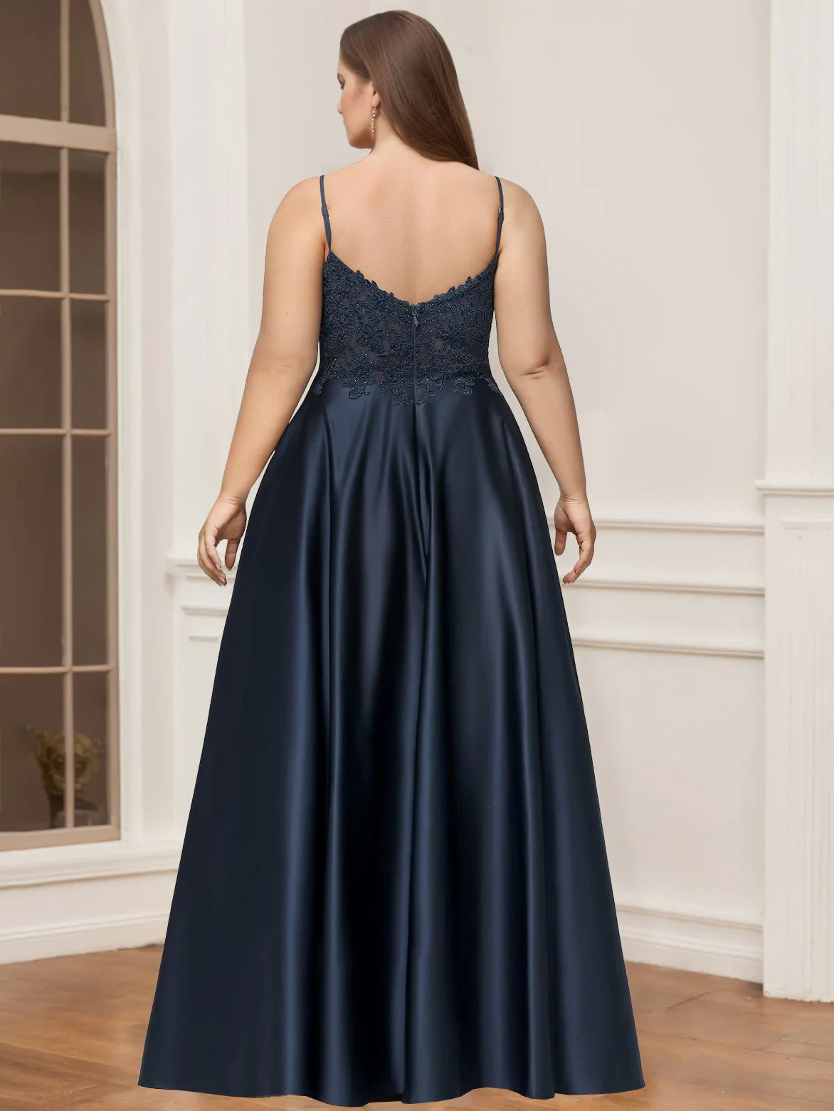 Plus Size Elegant A - Line Sweetheart Neck Sleeveless Open Back Long Length Prom Dresses