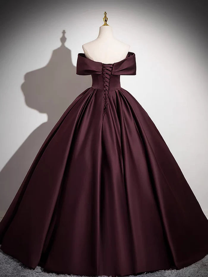 Elegant Ball Gown Off - Shoulder Sleeveless Lace - Up Back Long Length Quinceanera Dresses