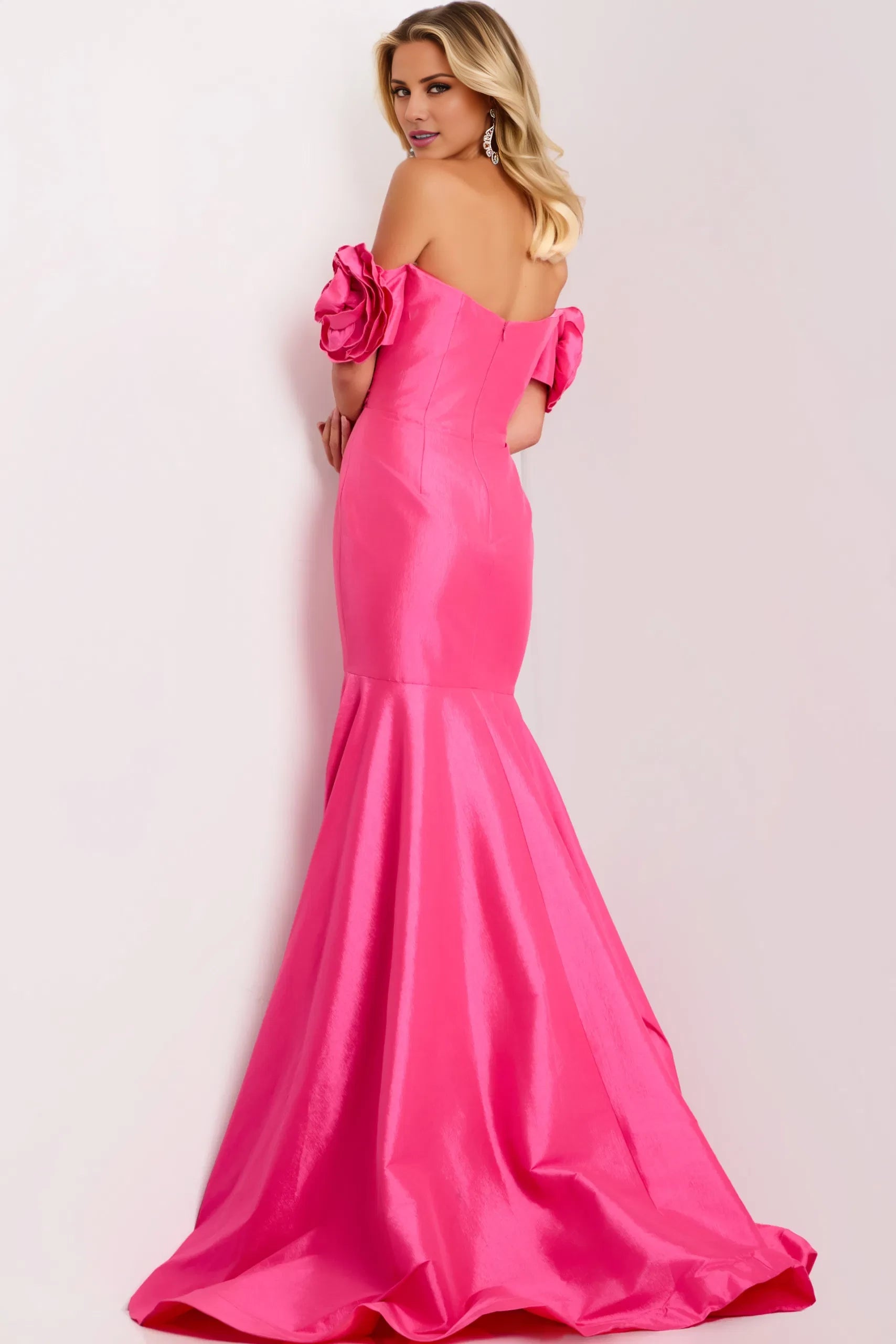 Elegant Mermaid Off-Shoulder Floral-Accent Long Length Evening Dresses