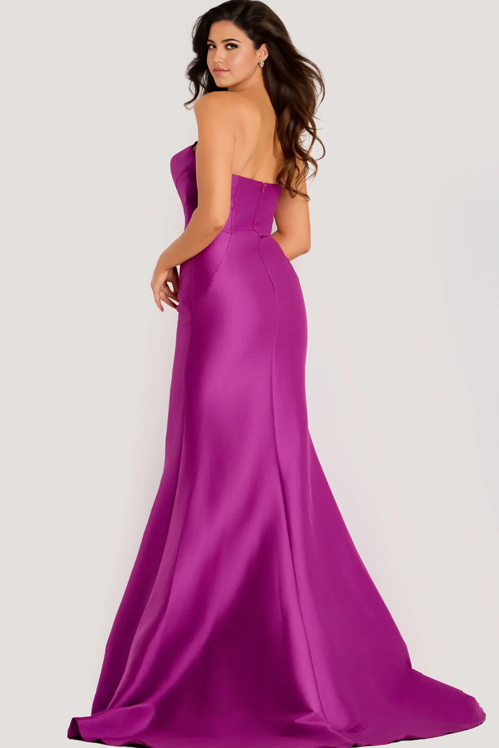 Elegant Mermaid One-Shoulder Sleeveless Open-Back Long Length Evening Dresses