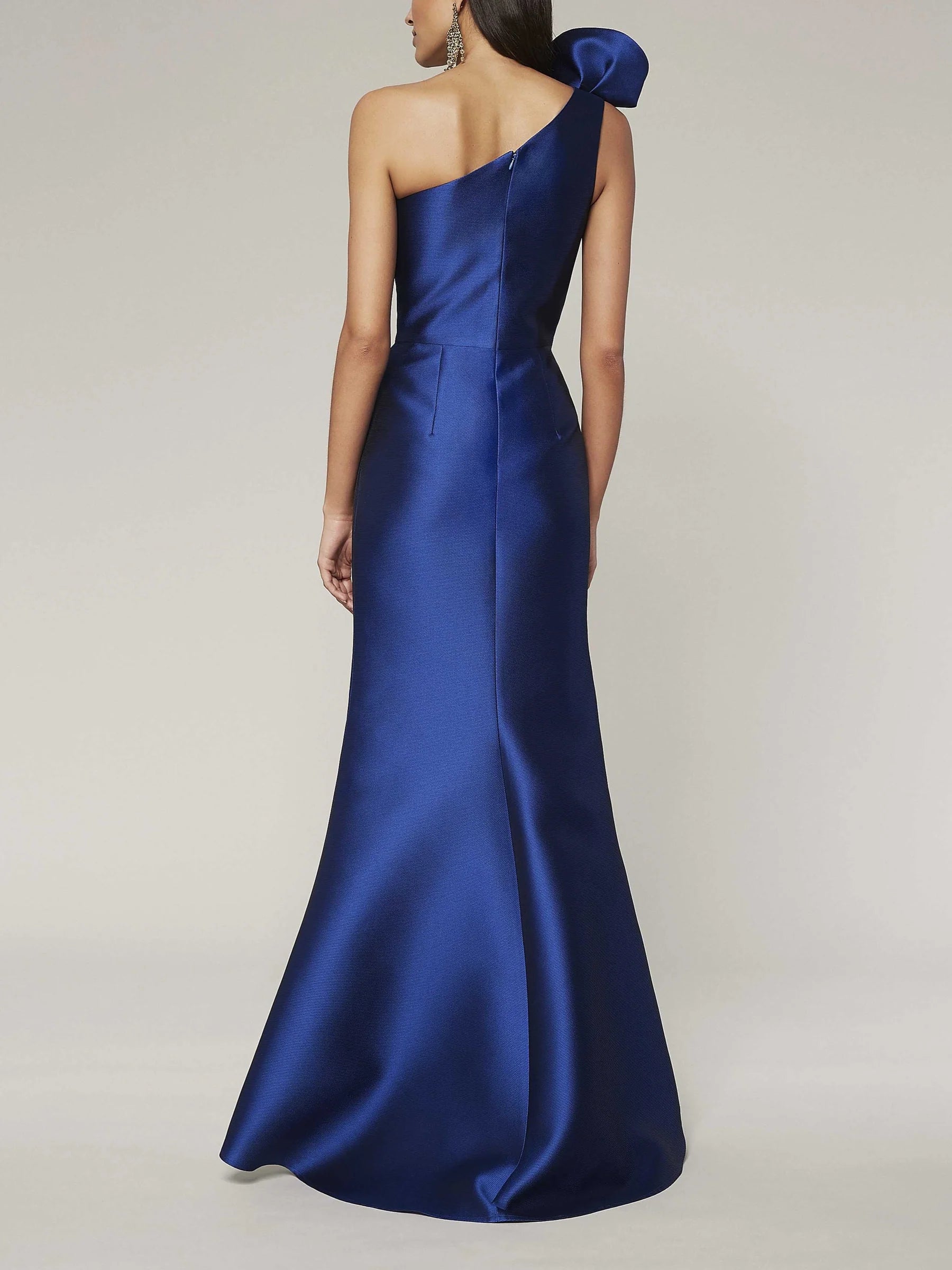 Elegant Mermaid One - Shoulder Sleeveless Zipper Back Floor - Length Mother of the Bride Dresses