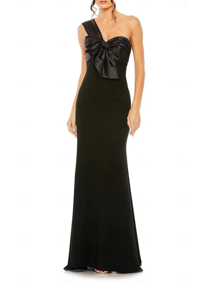 Elegant Mermaid One - Shoulder Sleeveless Zipper Back Long Length Prom Dresses