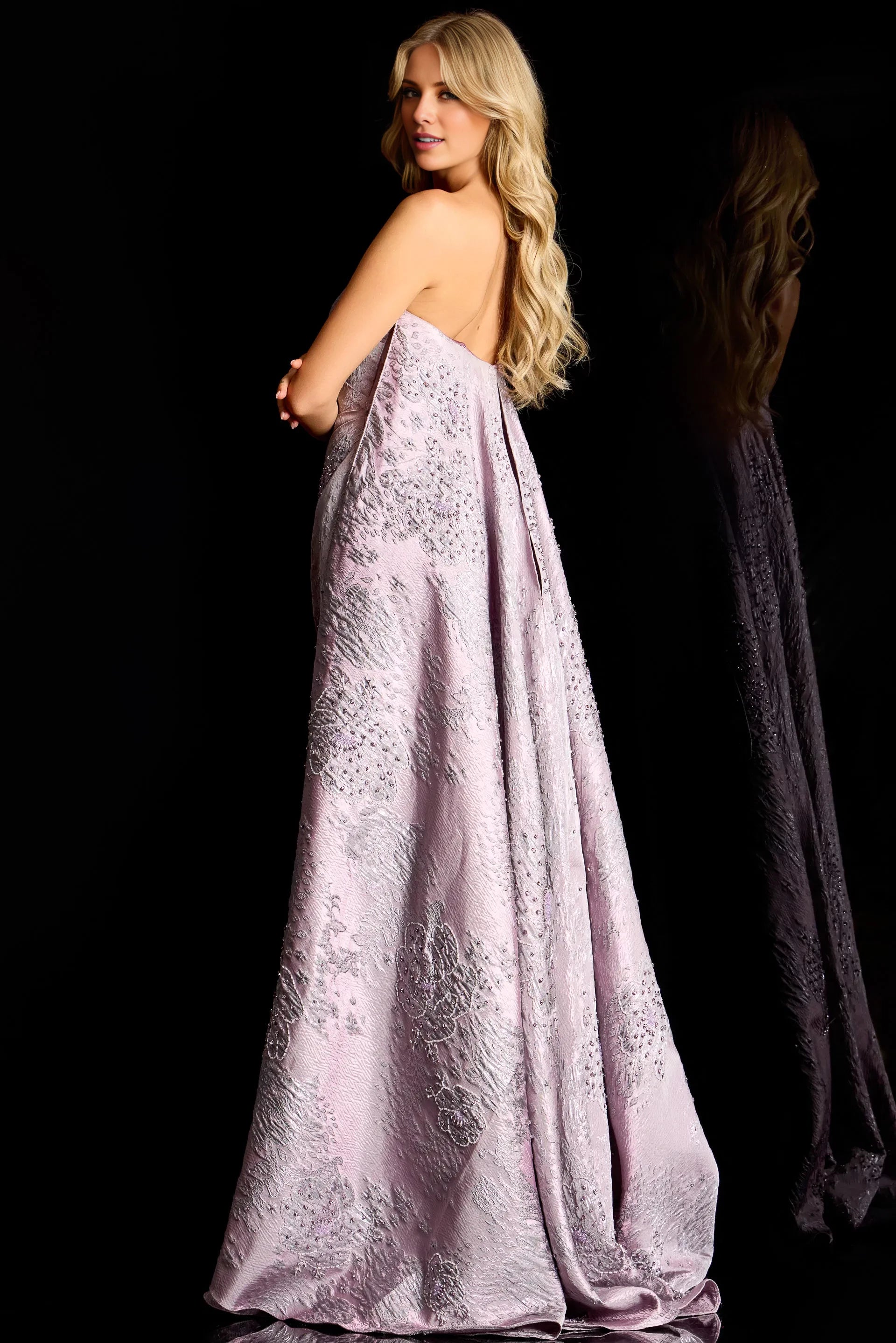 Elegant Mermaid Strapless Sleeveless Open-Back Long Length Evening Dresses