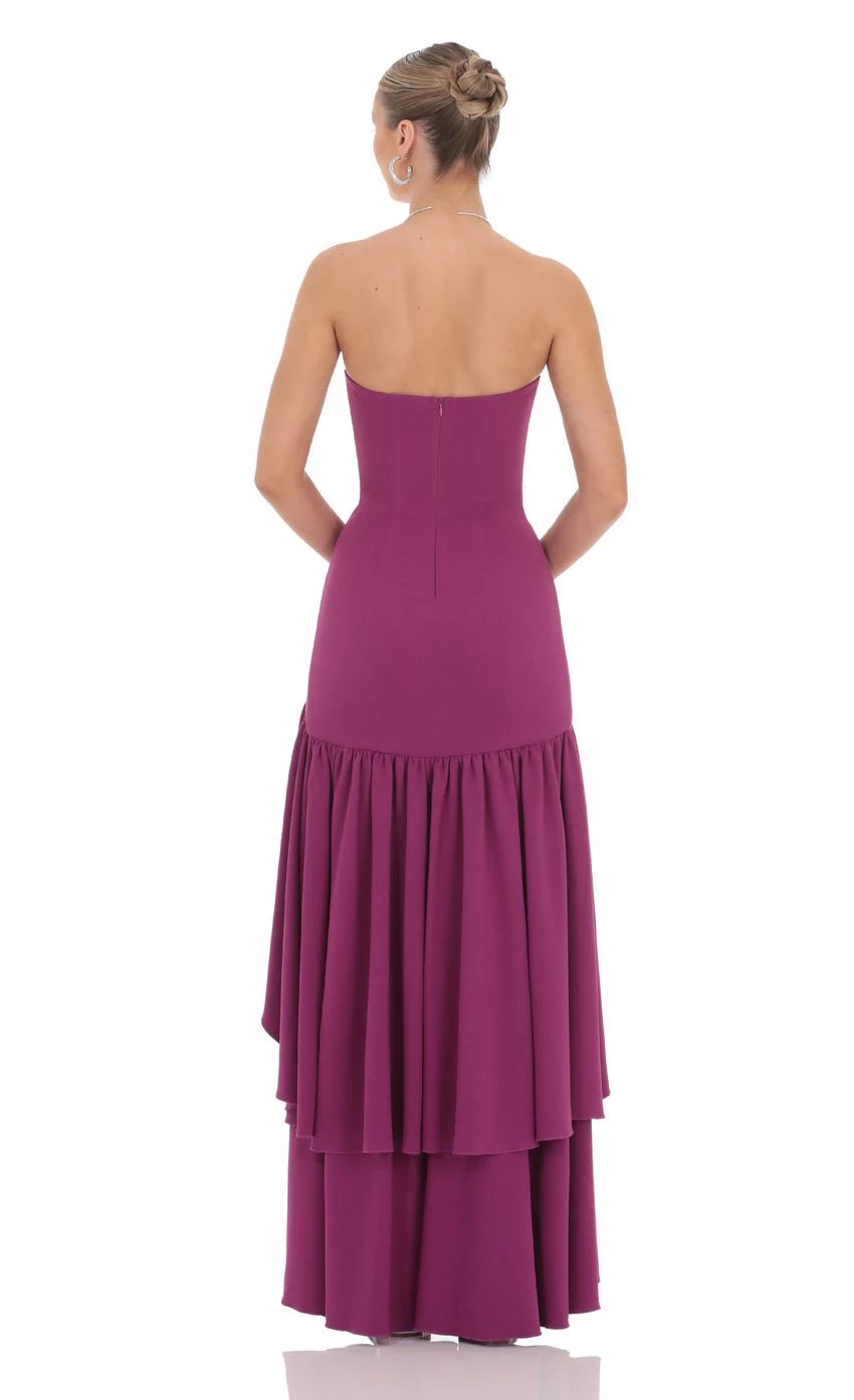 Elegant Mermaid Strapless Sleeveless Zipper Back Floor Length Prom Dresses