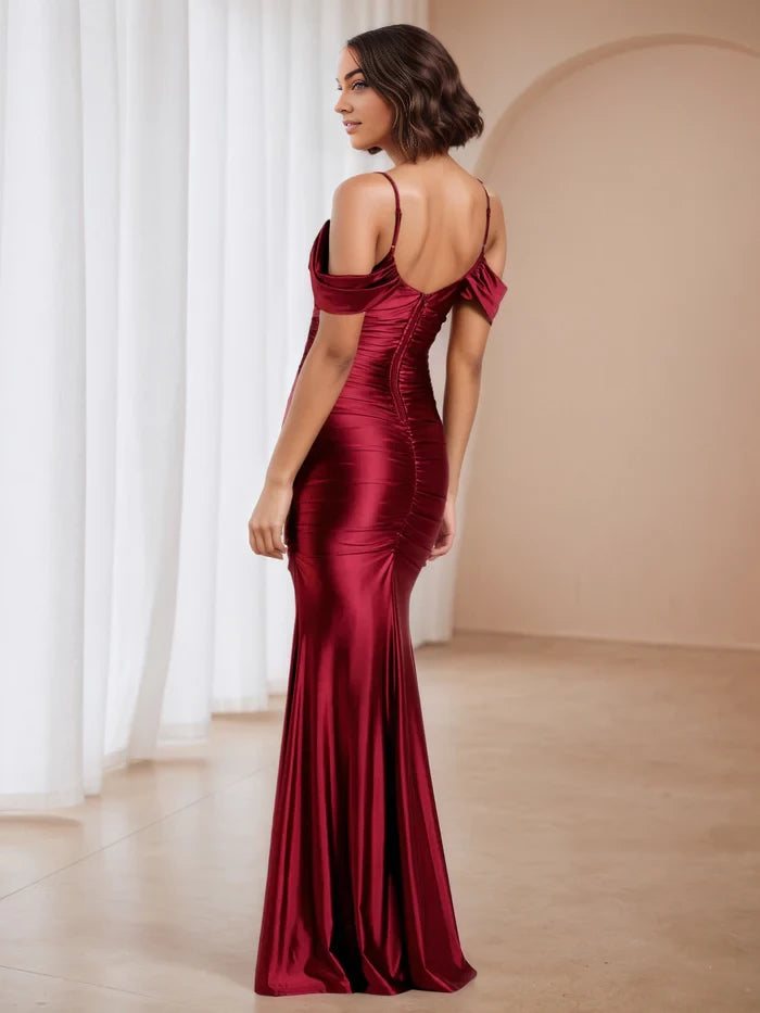 Elegant Mermaid Sweetheart Neck Off - Shoulder Long Length Prom Dresses