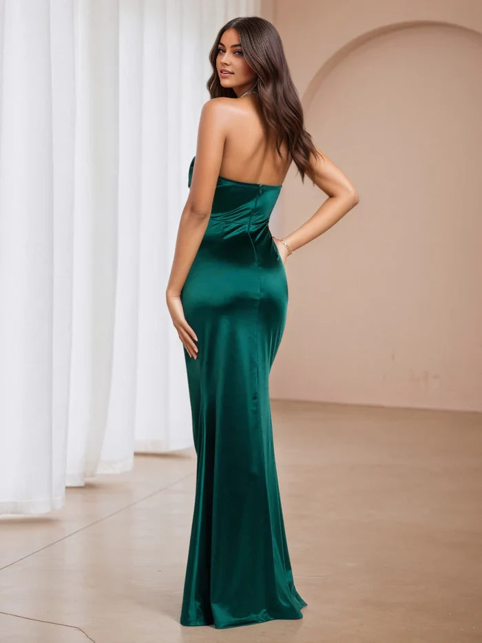 Elegant Mermaid Sweetheart Neck Sleeveless Open Back Long Length Prom Dresses