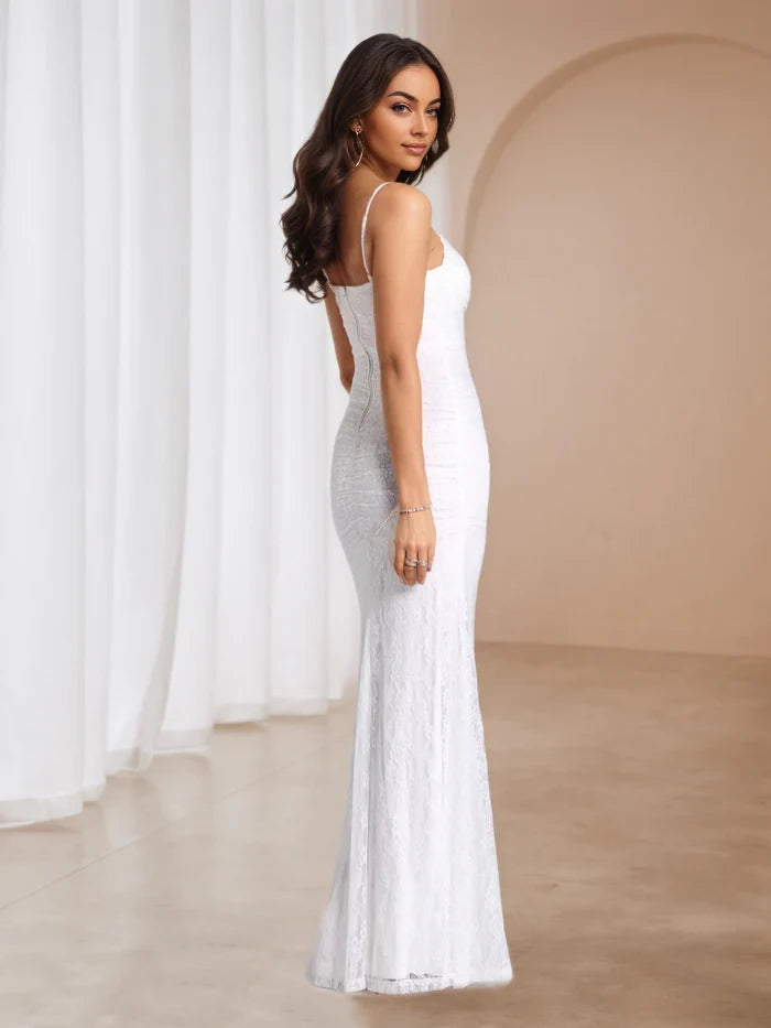 Elegant Mermaid Sweetheart Neck Sleeveless Zipper Back Floor Length Prom Dresses