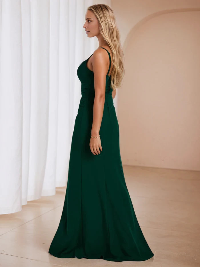 Elegant Mermaid Sweetheart Neck Spaghetti Strap Open Back Long Length Prom Dresses