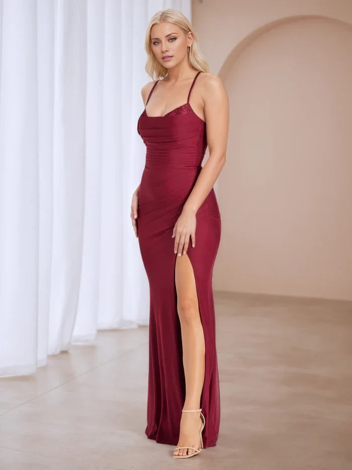 Elegant Mermaid Sweetheart Spaghetti Strap Zipper Back Long Length Prom Dresses