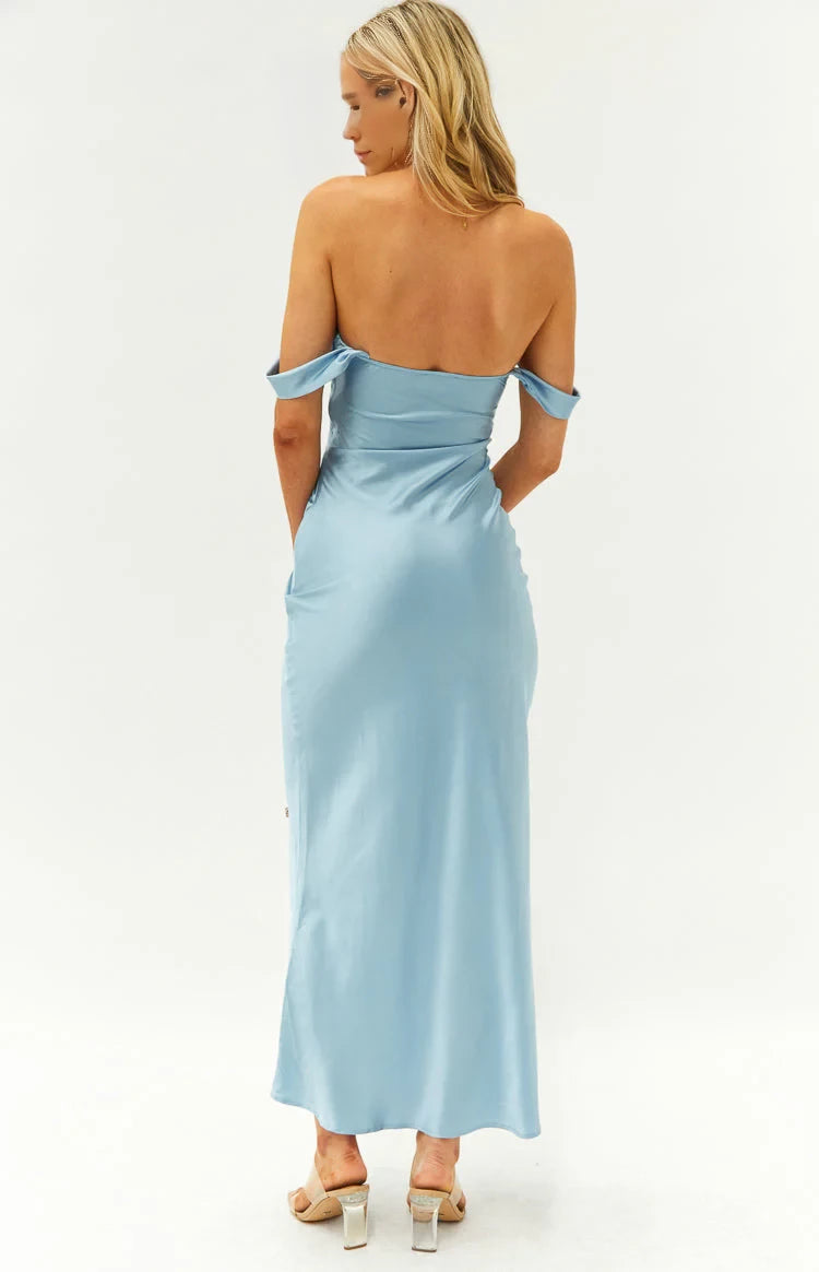 Elegant Sheath Off - Shoulder Open Back Floor Length Prom Dresses
