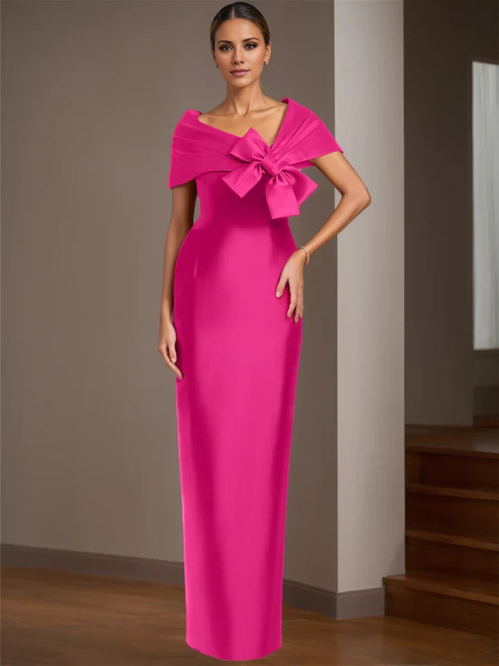 Elegant Sheath Off - Shoulder Sleeveless Zipper Back Floor - Length Mother of the Bride Dresses