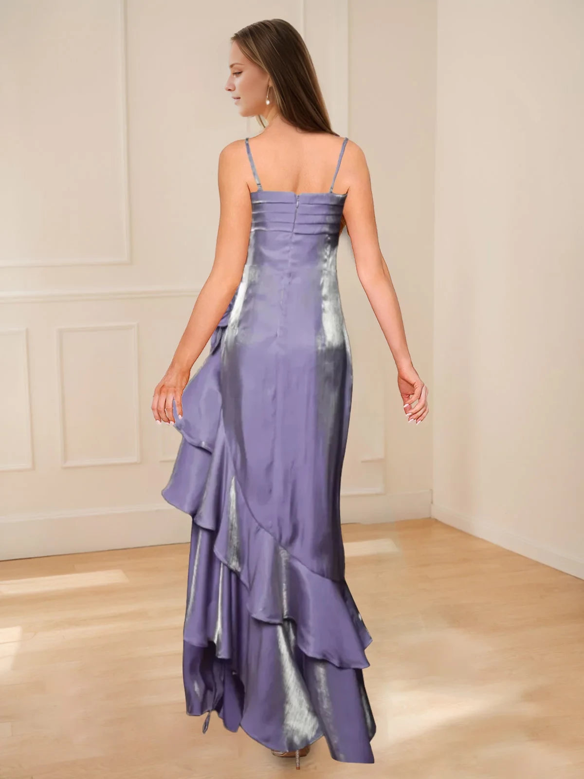 Elegant Sheath Square Neck Sleeveless Zipper Back Long Length Prom Dresses
