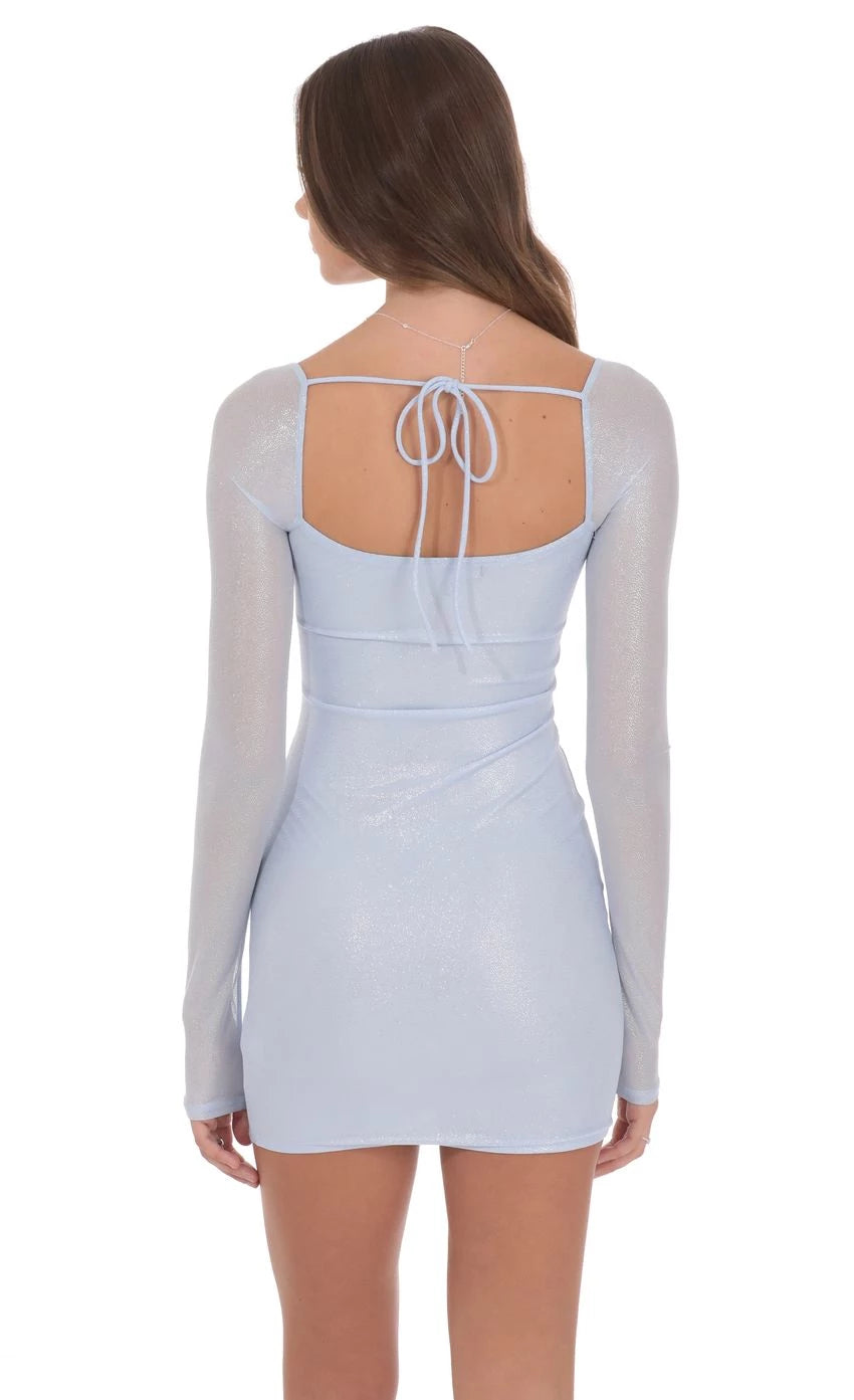 Elegant Sheath Sweetheart-Neck Long-Sleeve Tie-Back Short Length Homecoming Dresses