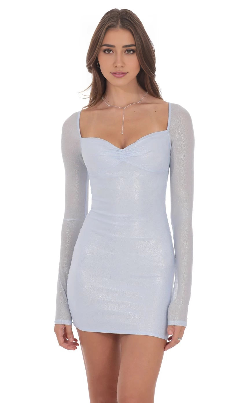 Elegant Sheath Sweetheart-Neck Long-Sleeve Tie-Back Short Length Homecoming Dresses