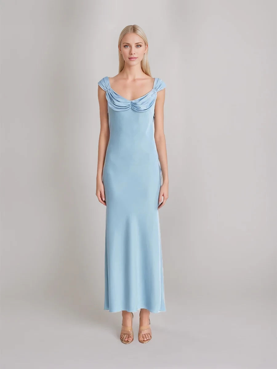 Elegant Sheath Sweetheart Neck Sleeveless Open Back Long Length Prom Dresses