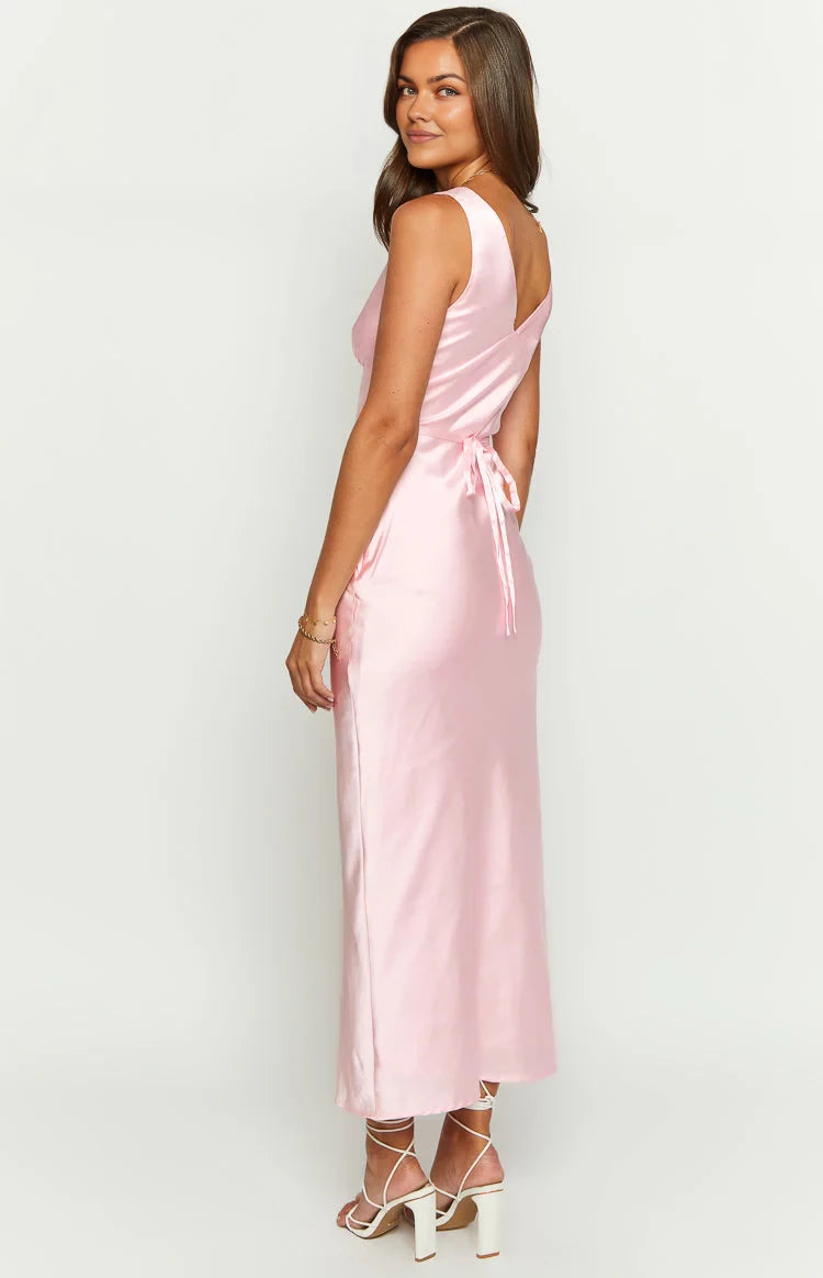 Elegant Sheath V - Neck Sleeveless Tie - Back Floor Length Prom Dresses