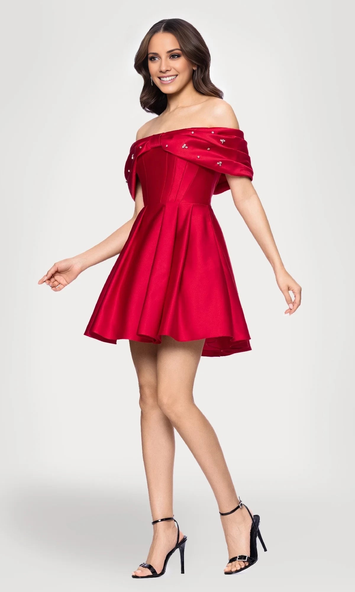 Elegant A-Line Off the Shoulder Sleeveless Back Zip Short-Mini Homecoming Dress