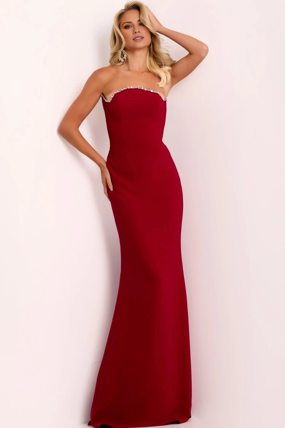 Elegant Cape Gown with Crystal Embellishments Evening Dresses