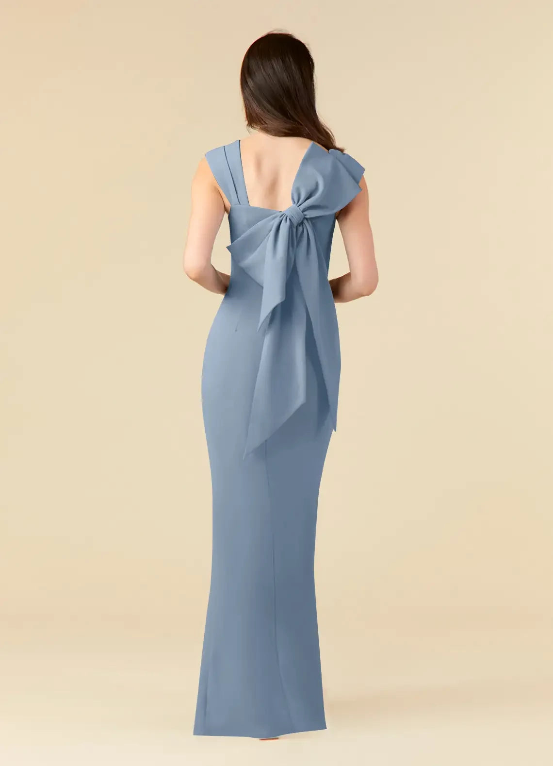 Elegant Column Asymmetrical Neck Sleeveless Floor-Length Side Slit Mother of the Bride Dress