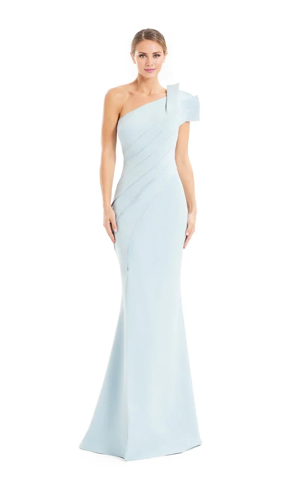 Elegant Mermaid One Shoulder Sleeveless Back Zip Floor-Length Evening Dress