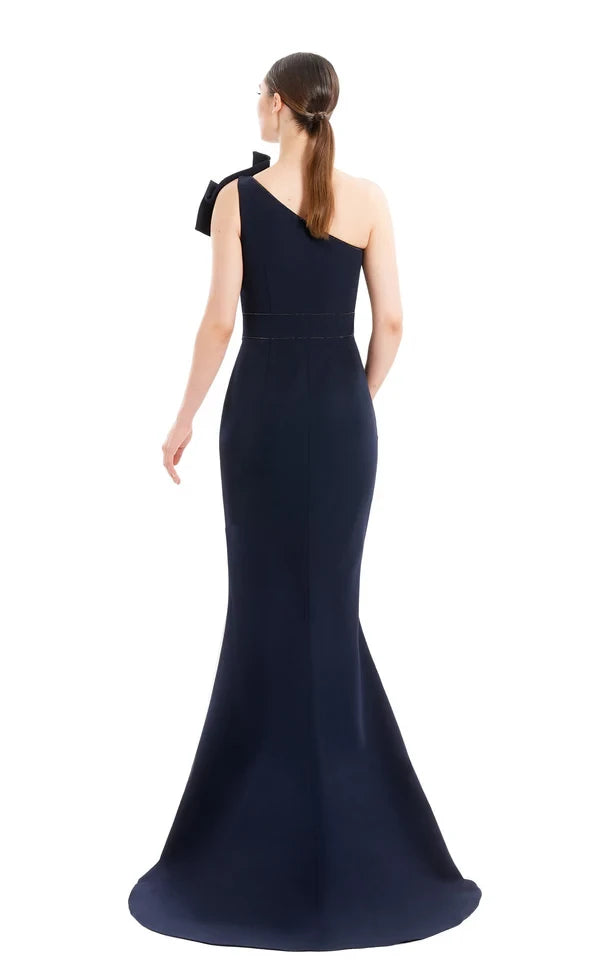 Elegant Mermaid One Shoulder Sleeveless Back Zip Floor-Length Evening Dress