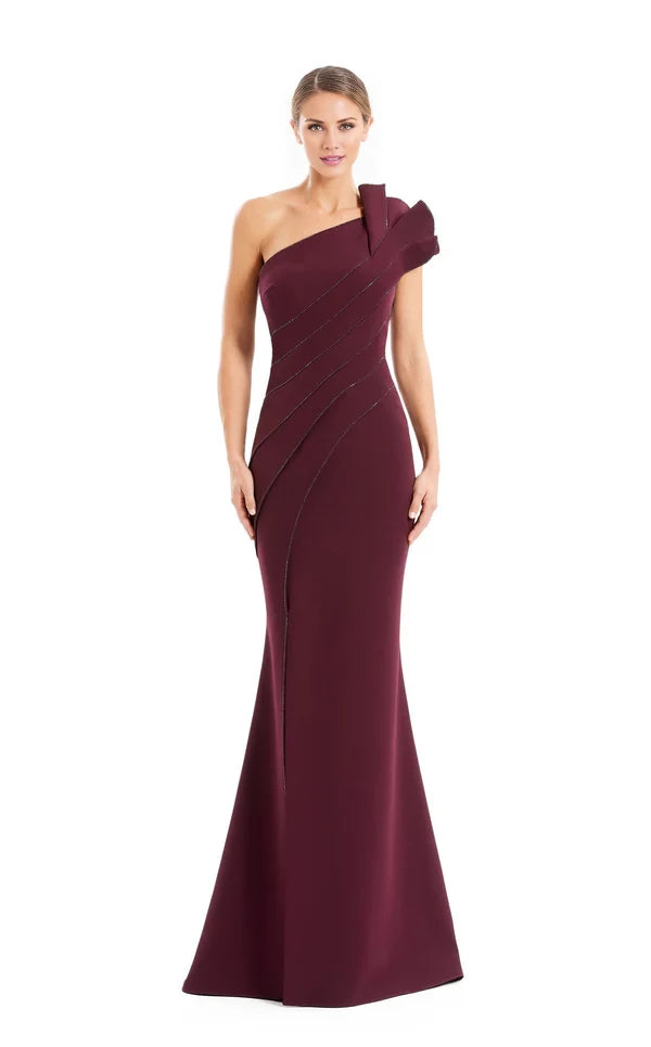 Elegant Mermaid One Shoulder Sleeveless Back Zip Floor-Length Evening Dress