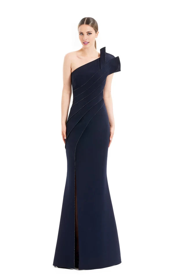Elegant Mermaid One Shoulder Sleeveless Back Zip Floor-Length Evening Dress