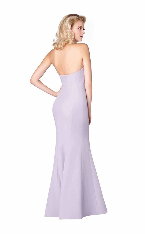 Elegant Mermaid V Neck Sleeveless Back Zip Floor-Length Evening Dress