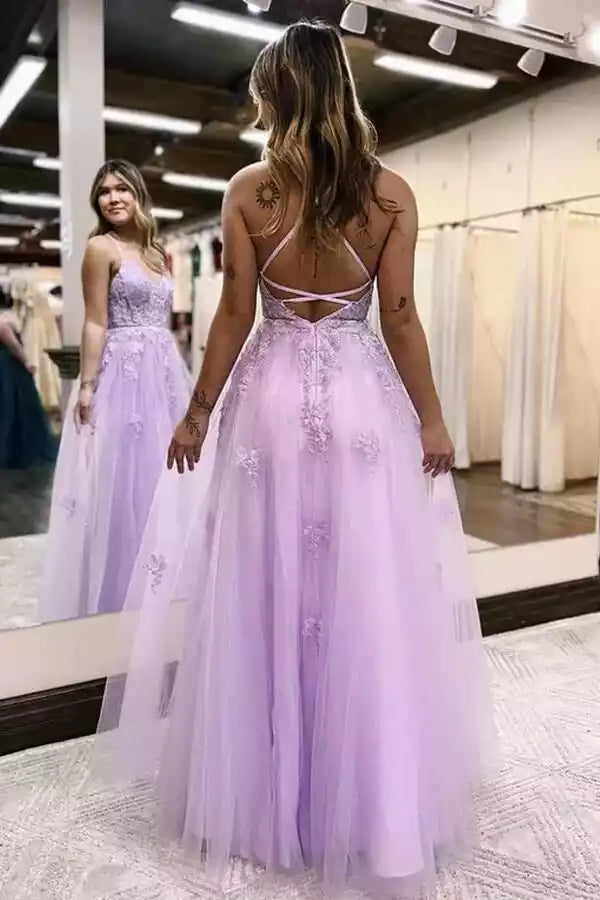 Elegant chiffon A-line V-neck side slit long style formal and down-to-earth Prom Dresses