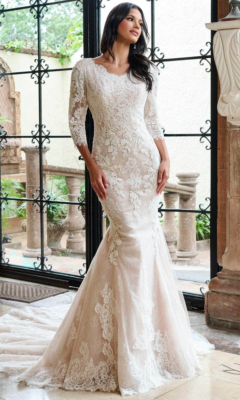 Embroidered Lace Mermaid Wedding Gown Wedding Dresses
