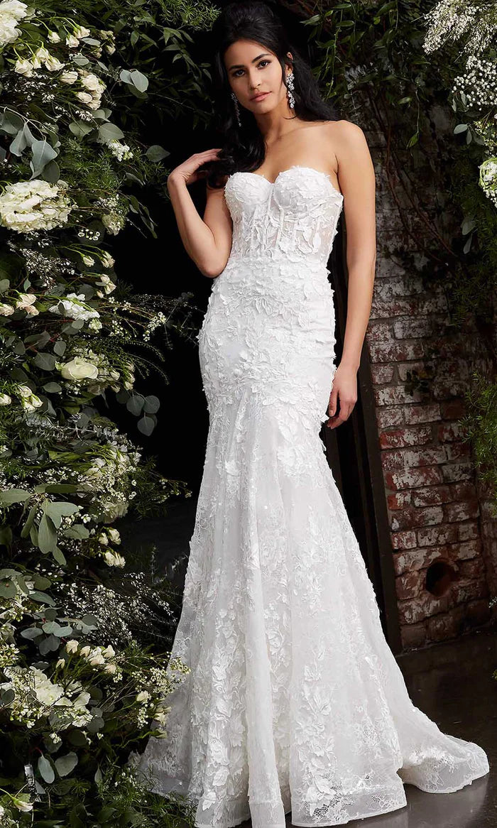 Embroidered Strapless Bridal Dress Wedding Dresses