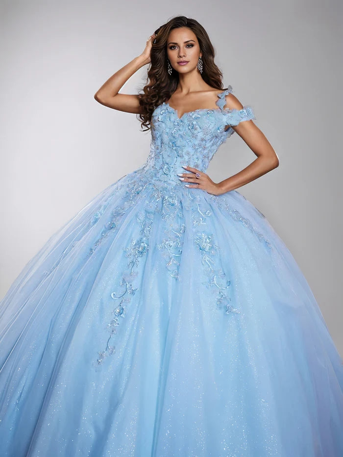 Enchanting Ball Gown Off - Shoulder Short Sleeve Lace - Up Back Long Length Quinceanera Dresses