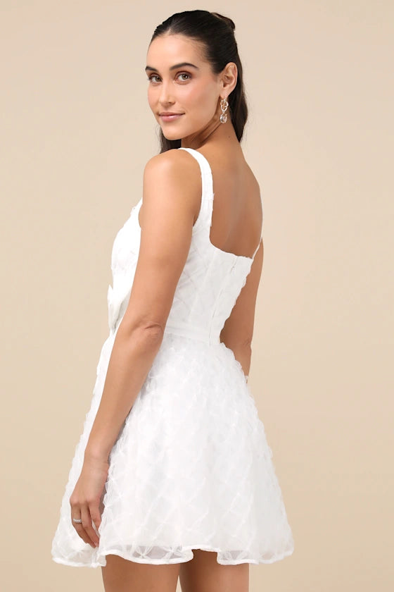 Eowyn Tulle Bow Skater Mini Dress Homecoming Dresses