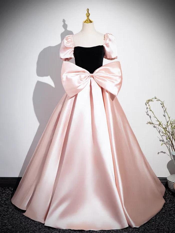Fairytale Ball Gown Square Neck Puff Sleeve Lace - Up Back Long Length Quinceanera Dresses