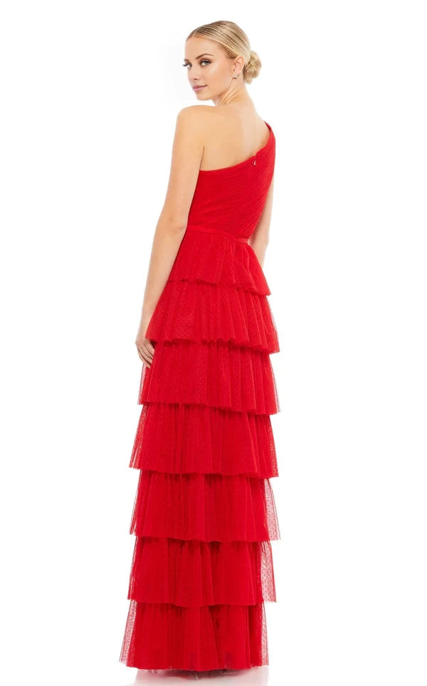 Fashion Column One Shoulder Sleeveless Back Zip Floor-Length Evening Dress