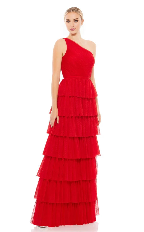 Fashion Column One Shoulder Sleeveless Back Zip Floor-Length Evening Dress