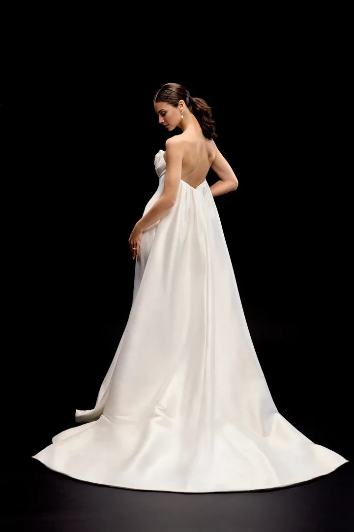 Fit and Flare Gown with Oversized Floral Couture Detail Wedding Dresses
