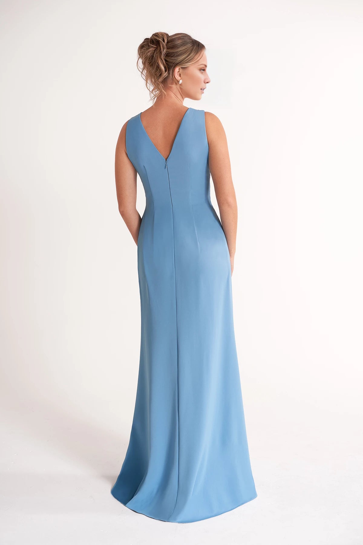 Flattering with Soft Gathered Bodice and Hand Beaded Sash Mother of the Bride Dresses