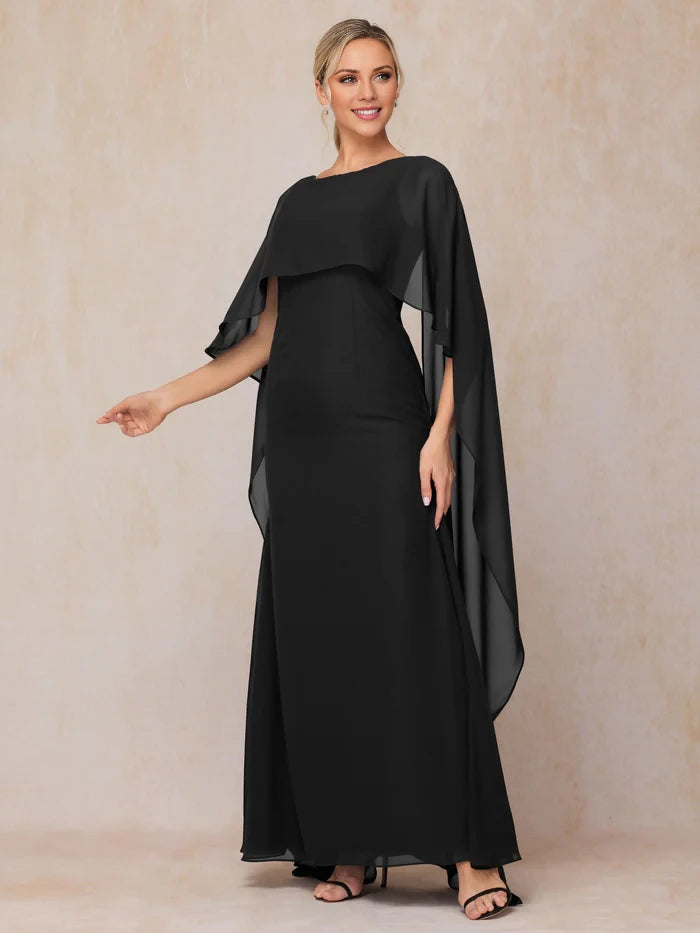 Floor Length Short Sleeves Chiffon Mother of the Bride Dresses