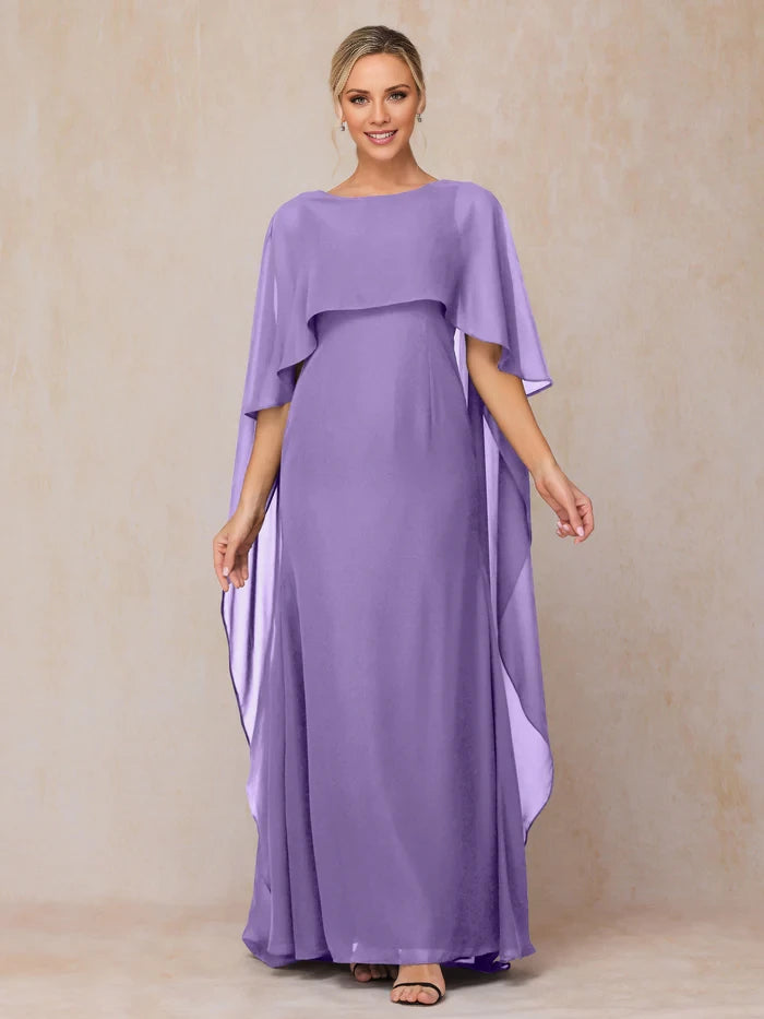 Floor Length Short Sleeves Chiffon Mother of the Bride Dresses