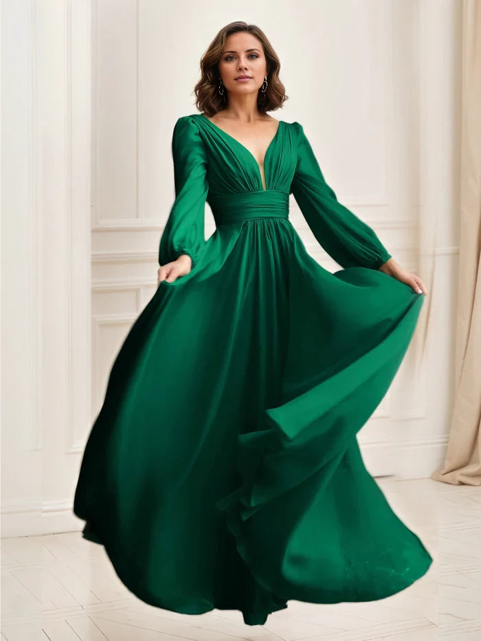 Formal Long Sleeve Chiffon Mother of the Bride Dresses